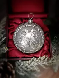 Silver Christmas tree ball "Bells"