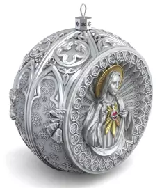 Silver Christmas ball "Savior"