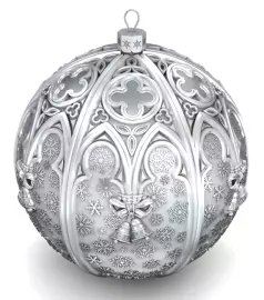 Silver Christmas ball "Savior"