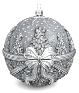 Silver Christmas tree ball "Winter Fairy Tale"