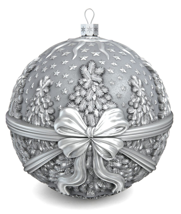 Silver Christmas tree ball "Winter Fairy Tale"