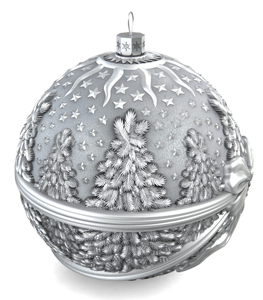 Silver Christmas tree ball "Winter Fairy Tale"