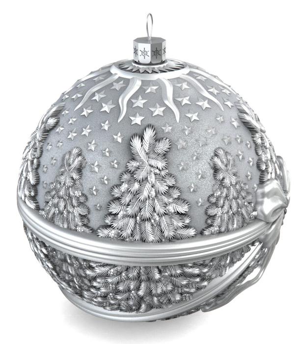 Silver Christmas tree ball "Winter Fairy Tale"