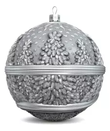 Серебряный елочный шар "Зимняя сказка"