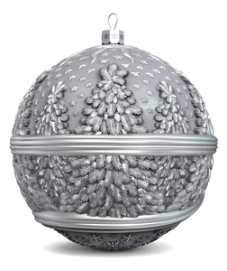 Silver Christmas tree ball "Winter Fairy Tale"