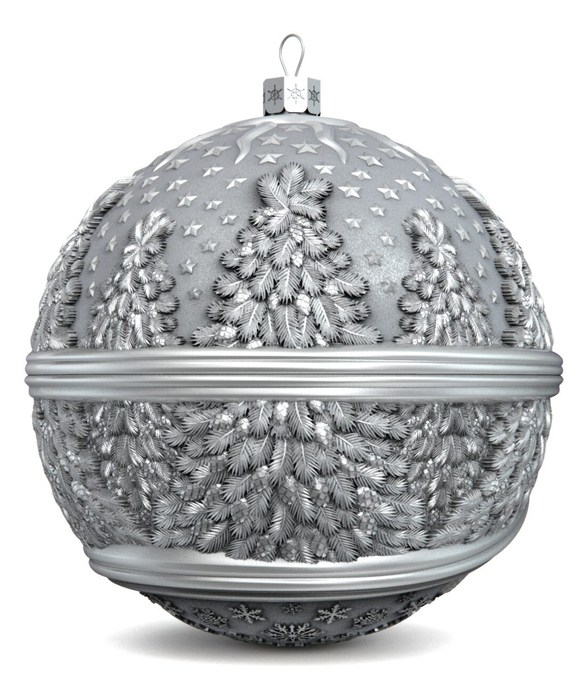 Silver Christmas tree ball "Winter Fairy Tale"