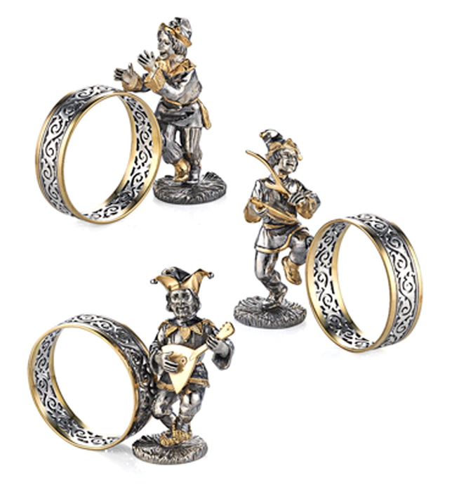 A set of napkin rings "Buffoons"