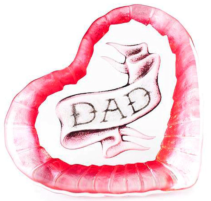 Sculpture made of cast crystal with the painting "Dad in the heart"