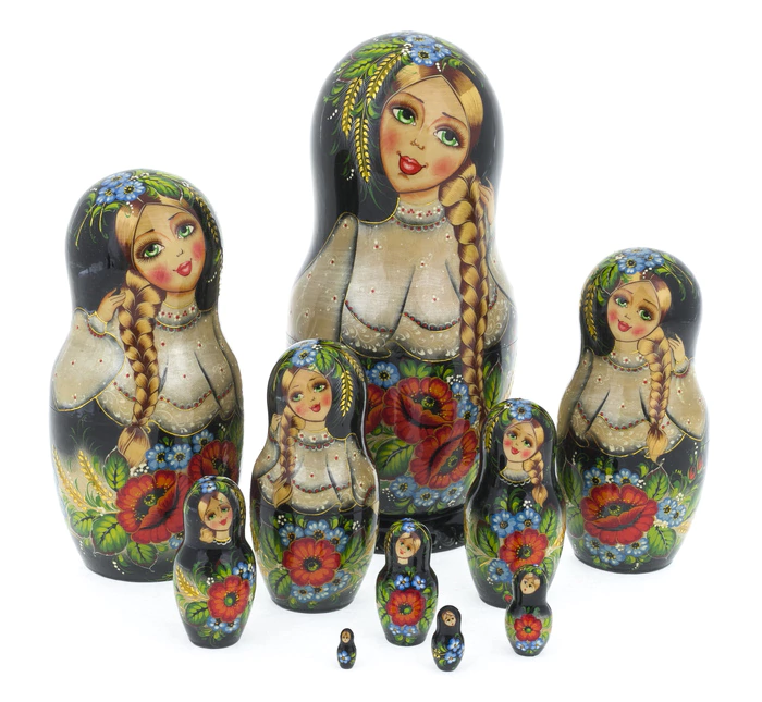 Matryoshka doll for 10 places "Flowers" (31 cm)