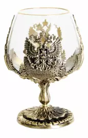 Cognac glass "Russia" in a wooden box