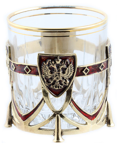 Бокалы для виски "СССР" и  "Россия" в деревянном футляре