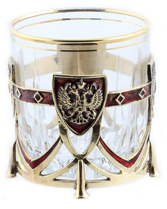 A set of glasses for whiskey "George the Victorious" and "Russia" in a wooden box