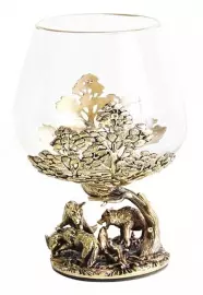 Набор из двух бокалов для коньяка "Волки"