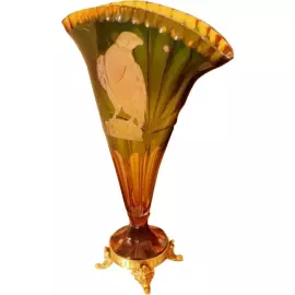 Ваза-веер "Сокол" хрустальная