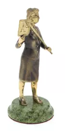 Статуэтка из бронзы "Учительница" змеевик