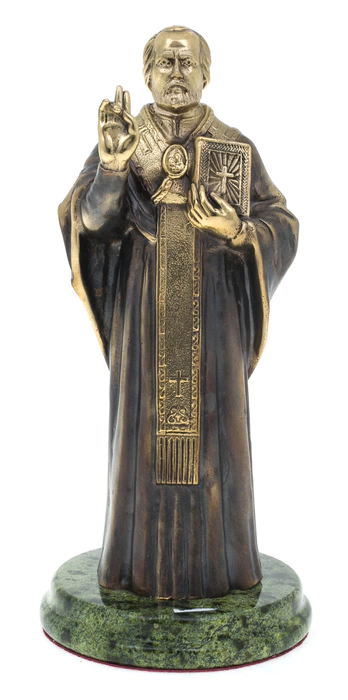 Bronze statuette "Nicholas the Wonderworker" (serpentine)
