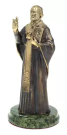 Статуэтка из бронзы "Николай Чудотворец" змеевик