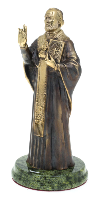 Bronze statuette "Nicholas the Wonderworker" (serpentine)