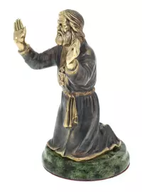 Статуэтка из бронзы "Серафим Саровский" змеевик