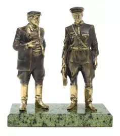 Статуэтка из бронзы "Жеглов и Шарапов" змеевик