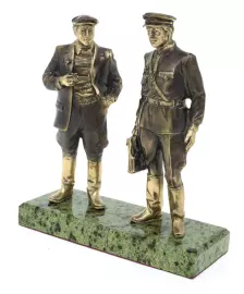 Статуэтка из бронзы "Жеглов и Шарапов" змеевик