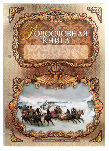 Родословная книга "Тройка" с картинкой в картонной коробке