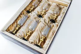 Набор для шампанского на 6 персон, на блюде, фианиты