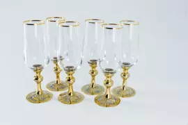 Набор для шампанского на 6 персон, на блюде, фианиты