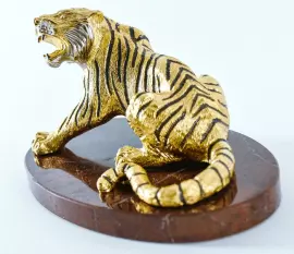 Статуэтка "Тигр агрессивный" (яшма, большой)