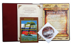 Родословная книга "Гербовая" (накладка Герб) в картонной коробке