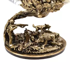 A set of two glasses for cognac "Boar Hunt" in a gift box