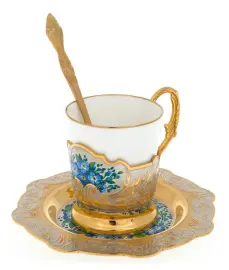 Набор кофейный "Васильки" на 1 персону, Златоуст