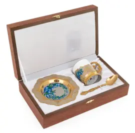 Набор кофейный "Васильки" на 1 персону, Златоуст