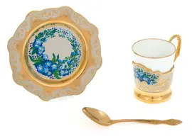 Набор кофейный "Васильки" на 1 персону, Златоуст