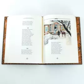 Книга в кожаном переплете "Евгений Онегин" А. С. Пушкин