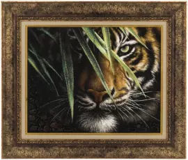 Картина из янтаря "Тигр на охоте"