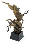 The author's bronze sculpture "Chase"