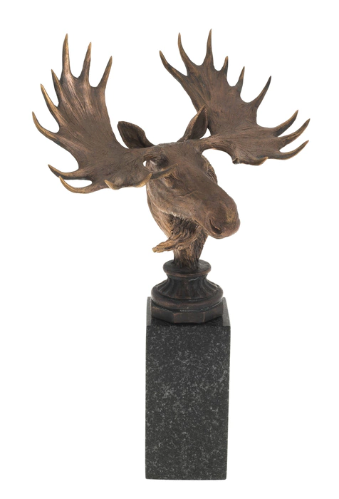 The author's bronze sculpture "Moose's Head"