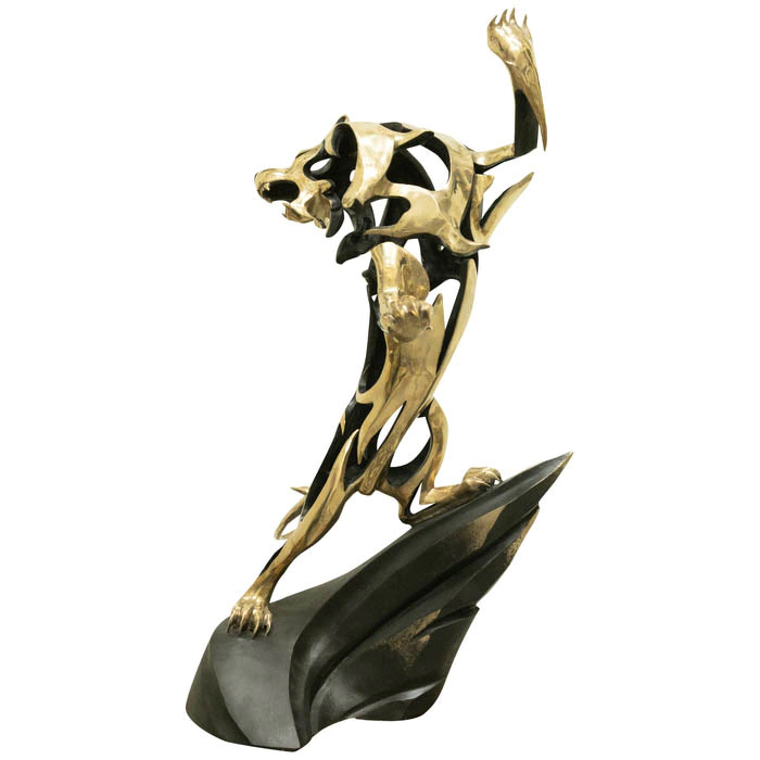 The author's bronze sculpture "Lion on its hind legs"