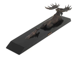 The author's bronze sculpture "Crossing" (moose)