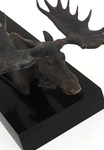 The author's bronze sculpture "Crossing" (moose)