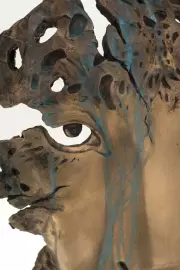 Авторская скульптура из бронзы "Дождь" маска леопарда