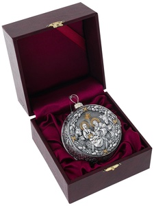 Silver Christmas tree ball "Rozhdestvensky"