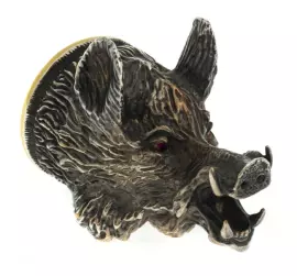 Чарка "Кабан" из бронзы с золочением