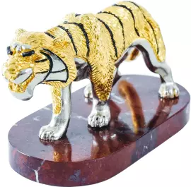 Тигр на подставке малый, яшма
