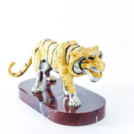 Тигр на подставке малый, яшма