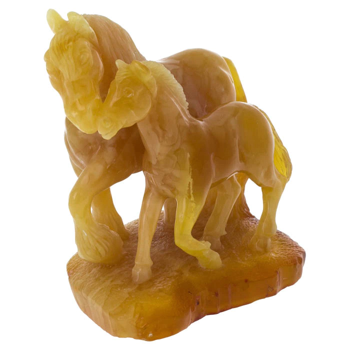 Amber statuette "Horses"