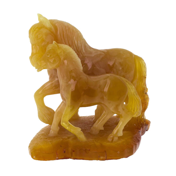 Amber statuette "Horses"