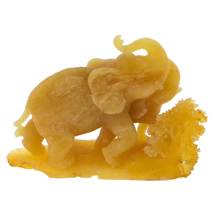 Amber statuette "Elephant and baby Elephant"