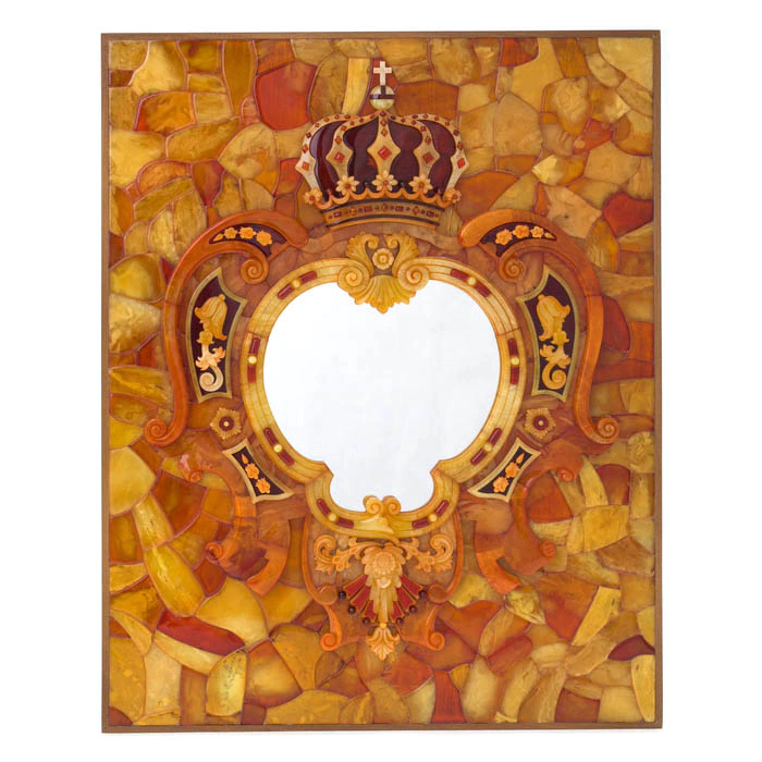 Amber panel "Mirror, fragment of an amber room" (scale 1:2)